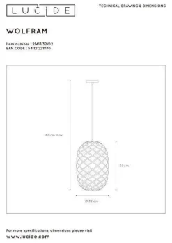 Lucide Wolfram takpendel 32 cm