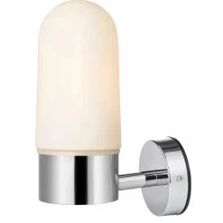 Sale Marksløjd Zen vegglampe IP44 - Krom/opalhvit - Krom / Opal