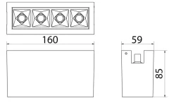 Clearance Sg Armaturen As Zip Inspire 150 4 lys 470lm 2700K Ra 98 Faseavsnitt 8W LED