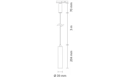 Hot Sg Armaturen As Zip Tube Micro pendel 7W LED 2000-2800K dim to warm Svart