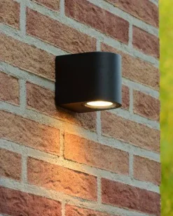 Online Lucide Zora round vegglampe ned rund utendørs IP44 Svart