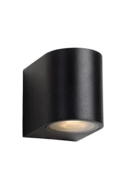 Online Lucide Zora round vegglampe ned rund utendørs IP44 Svart